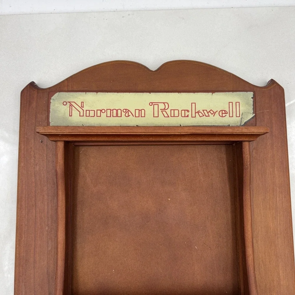 Norman Rockwell Perpetual Calendar Wood Wall Hanging Missing Number Tiles